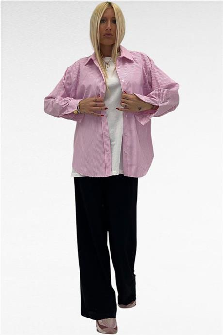 Camicia con scritta ricamata NO VABBE